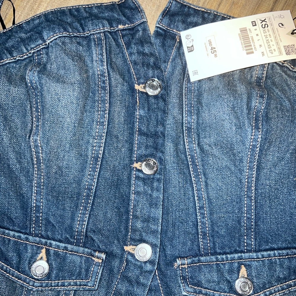 New Zara strapless denim top size XS - Picture 6 of 6